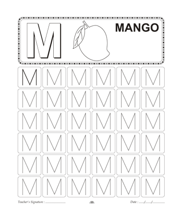 Capital Letter Writing M Sheet