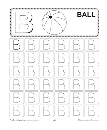 Capital Letter Writing B Sheet