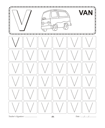 Capital Letter Writing V Sheet