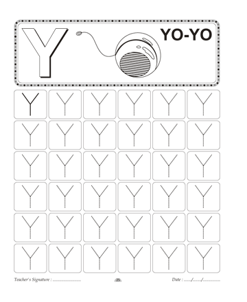 Capital Letter Writing Y Sheet