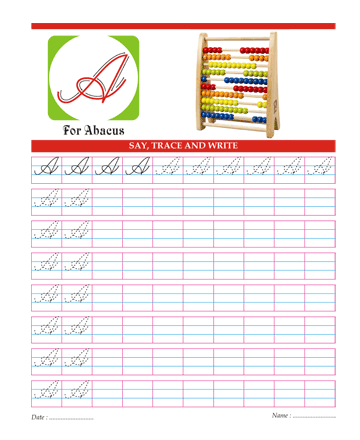 Capital Cursive Letters A Sheet