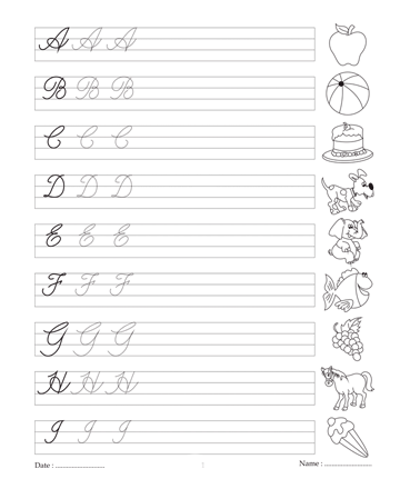 Cursive Writing Book 1 Sheet