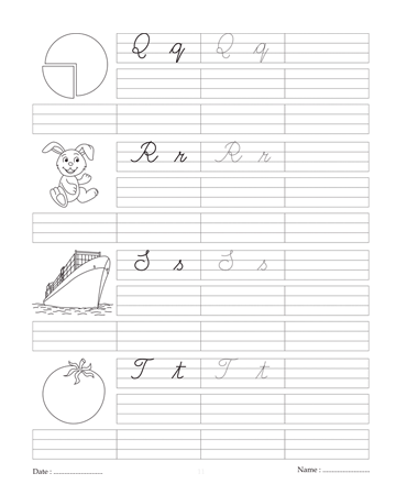 Cursive Writing Book 11 Sheet