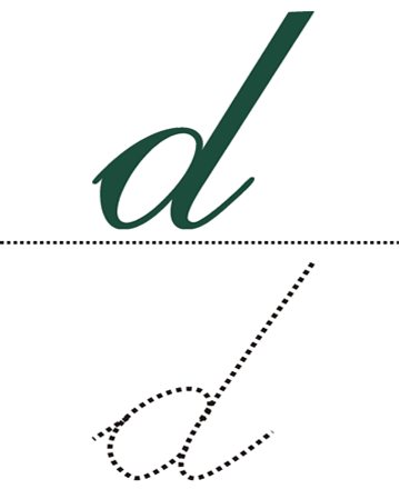 Cursive Alphabet D Sheet