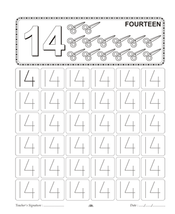 Number Writing 14 Sheet